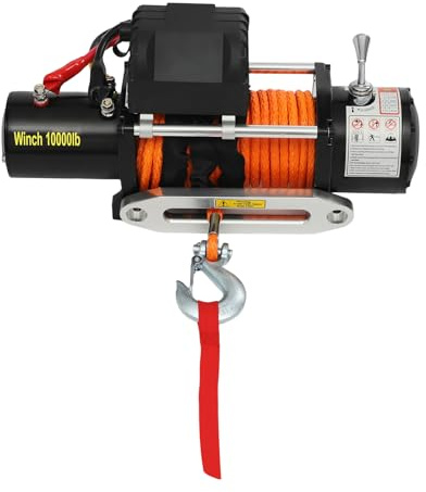 Elektrische Seilwinde 12V, 10000 lbs Elektrischer Winde mit Verdrahteter Controller, Elektrische Motorwinde für ATV, UTV, SUV, Pickup, Geländefahrzeug