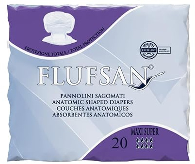 FLUFSAN PANNOLONE SAGOMATO MAXI SUPER 20PZ.|4X20 TOTALE 80 PANNOLONI SAGOMATI