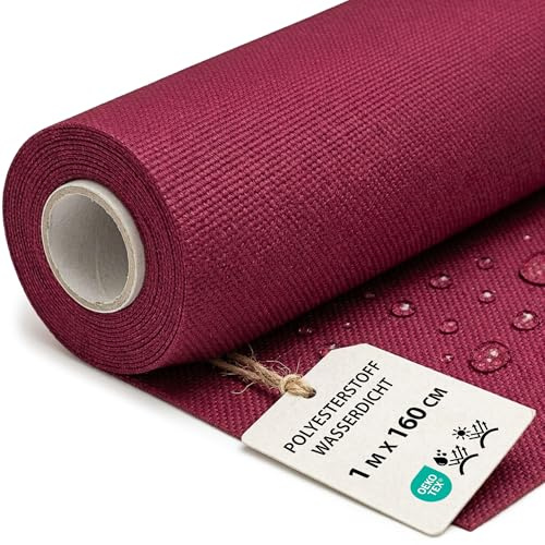Polyesterstoff wasserdicht Stoff Meterware 1 m x 160 cm - markisenstoff markisenstoffe canvas und polsterstoff möbelstoff futterstoff segeltuch und vorhangstoff Rotwein oeko-tex-zertifikat