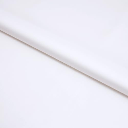 Mako Satin Stoff Weiß – Baumwollstoff Meterware 280 cm breit – feiner Uni Satin aus 100% Baumwolle – glatt, leicht & pflegeleicht