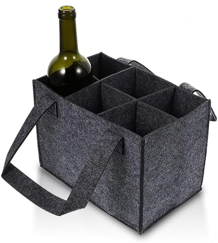 Noaxylic Flaschentasche 6 Fäche Flaschentasche, Filz Flaschen Tasche, Flaschenträger Filz, Wiederverwendbar Männerhandtasche, Flaschenkorb, Filztasche, für Bierflaschen Weinflasche Getränketasche