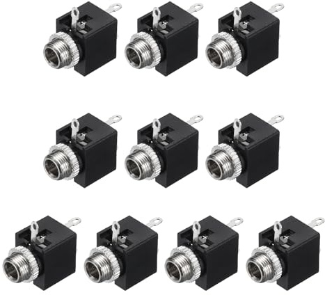 sourcing map 20 Pcs 3 Pins Female 3.5mm Mono TS Jacks Plug Socket with Nuts for Audio Headphone Radio PCB Panel CD Players