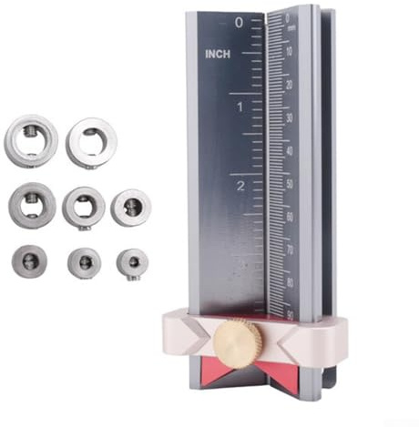 3-in-1 Adjustable Measuring Gauge for Accurate Drill Bit Angle Depth and Table Saw Blade Height, Dual Scale Metric & Imperial, Aluminium Alloy Woodworking Tool
