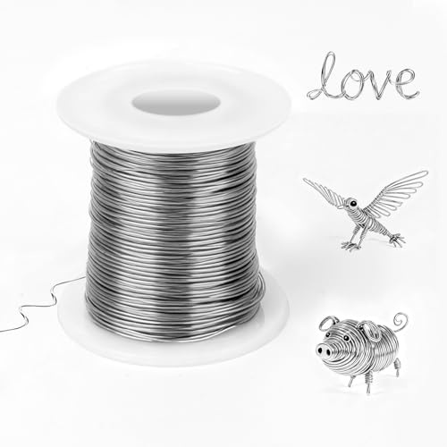 0,5mm Basteldraht 304 Edelstahl 100m - Schmuckdraht, Biegsamer Draht zum Basteln, Modellieren, Heimwerken, Floristik, DIY Schmuckherstellung mit Spule
