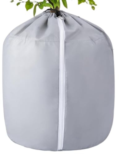 45x50cm Thermo Topfschutz, Wiederverwendbarer Winter Topfschutz mit Zugband, Topfpflanzen Schutzbeutel für Pflanzen, Kübelpflanzen Frostschutz Pflanzen für Gehweg, Terrasse, Außenbereich, Rasen