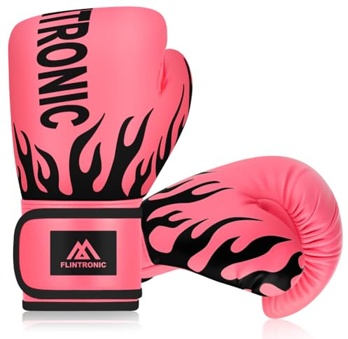 Flintronic Boxningshandskar för barn, 113 ml junior träning sparringhandskar, PU tecknad sparring träning boxningshandskar för MMA, Muay Thai, kampsport, kickboxning, rosenröd