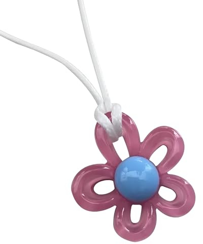 Mädchen 925 Sterling Silber und Mädchen, bunter Anhänger handgefertigte Kette Charm Damen Pendel schöner Halsschmuck, Blumen-Choker-Halskette für