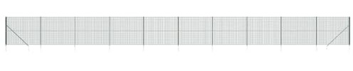 Clôture en treillis métallique vert avec piquets d'ancrage 2x25 m acier galvanisé revêtement PVC panneau grillage rigide jardin extérieur barrière séparation