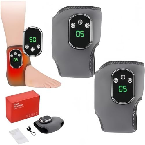 Fussmassagegerat Elektrisch Testsieger 3-in-1 Massagegerät Füße Mit Wärme Und Vibration Für Knöchel, Kabelloser Fußwärmer Wiederaufladbar Für Zuhause Büro Und Reise (2 Stück)