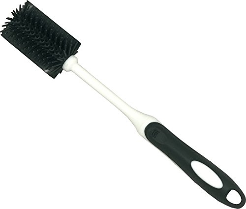 SHO Cleaning Brush (30cm, Black) | Long Handle, Rubber Bristles, Reaches Bottle Bases, Scratch-Free Cleaning, BPA-Free