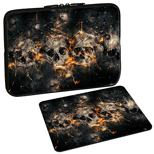 PEDEA Design Tablet PC Tasche 10,1 Zoll (25,6cm) mit Design Mauspad, Skulls