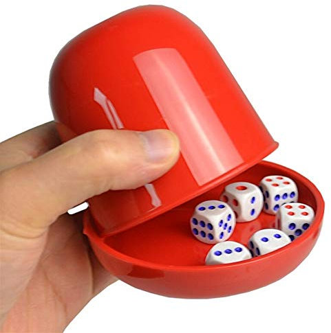 TX GIRL Plastique Dice Cup Set avec Plateau/Couvercle 6 Dices Secouer Timbale Jeu De Société Poker Casino Gambling Dice Box (Color : Blue)
