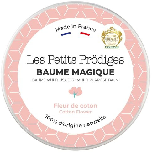 LES PETITS PRODIGES Baume Magique Multi Usages - Visage, Levres, Mains & Corps - Demaquillant, Soin Hydratant & Réparateur, Cheveux - 100% Naturel - Fabriqué en France - Emballage Recyclable - 30ml
