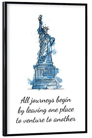 artboxONE Poster mit schwarzem Rahmen 75x50 cm Städte Statue of Liberty 2 - Bild Statue of Liberty