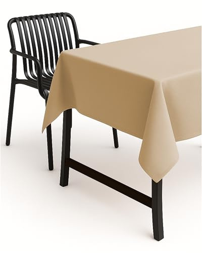Trädgårdsduk linne optik lotueffekt tyg fläckskydd stryktfri bordsduk (130 x 220 cm, sand)