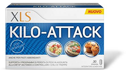 XLS Medical Kilo-Attack A Base Di Carbolyte, Integratore Alimentare Che Supporta I Programmi Di Perdita Di Peso, 30 Compresse