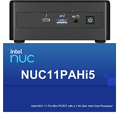 Intel NUC 11 NUC11PAHI5 Panther Canyon Mini PC, i5-1135G7, Barebones, NO RAM, NO SSD, NO OS, Mini Computers for Business Home Office, Support 8K/WiFi 6/4K Quad Display/Bluetooth 5/Thunderbolt 3