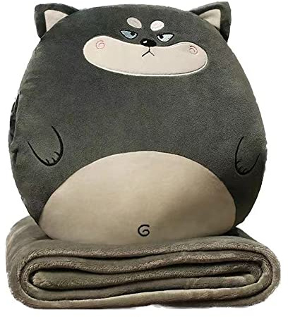YGMXZL Reisedecke und Kissen Mit Bezug - 3 in 1 Nickerchen Kissen Decke für Autosofa Rückenlehne, Kinder und Freunde (Schlittenhunde, S)