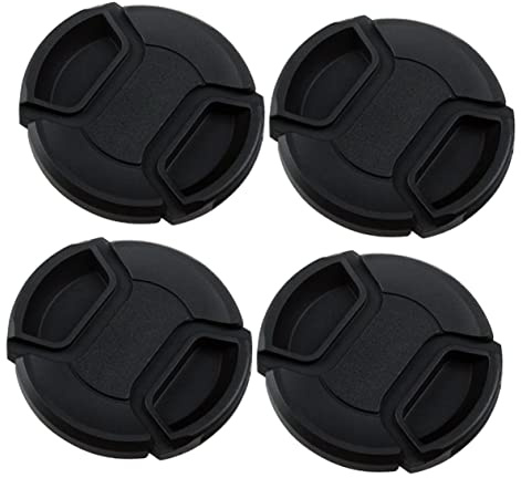 Lens Cover Protector 4 Pcs Plastic 67mm Black for Camera Lens | Splashproof Design, Easy Install and Quick Detaching, Ring Hook Included, for Photography Enthusiasts