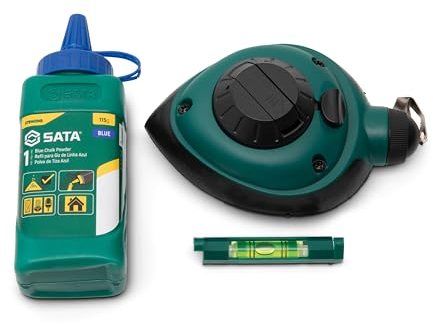 SATA ST91430ME - Corda da muratore, 30 m con gancio in acciaio inox, 3 pezzi