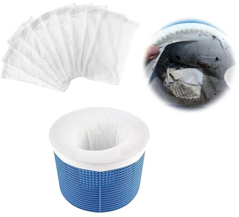 LJFEA 10 Pack Pool Skimmer Socken,Schutz Pumpe,Filteranlage, Körbe und Skimmer,Pool Filter Saver Socken Netz,Schwimmbad Skimmer Socken Entfernt Gras, Blätter Öl, Pollen, Insekten und Haare (10pcs)
