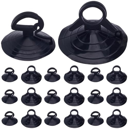 GORGECRAFT 32 Pièces Ventouses de Pare-Brise de Voiture en Verre Diamètre 35 et 45mm Noir Petite Ventouse en PVC Ventouse de Fenêtre de Voiture avec Trou pour Pare-Soleil Automobile Objet Suspendus