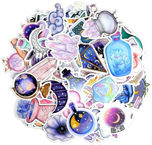 100 PC Boho Stickers: Aesthetic Bohemian Vinyl Waterproof Cute Stickers for Laptops, Trackpads, DIY Notebooks & Journals