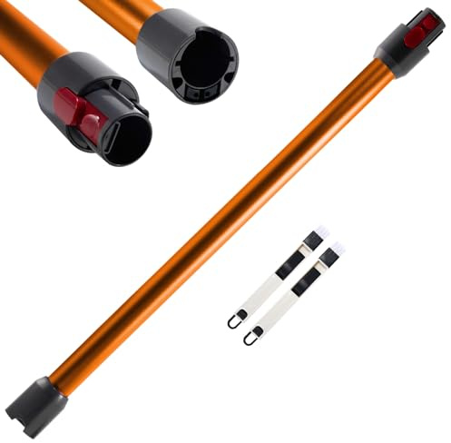 Verlängerungsrohr Kompatibel für Dyson V7 V8 V10 V11 V15, Starre Teleskoprohr, Saugrohr, Stangenverlängerung mit Zwei 2-in-1 Bürsten, Orange