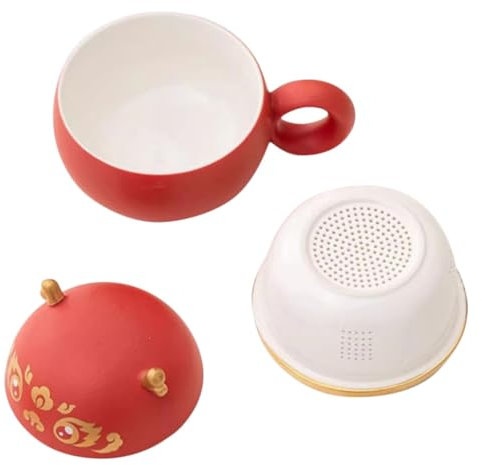MAGICLULU Teetasse aus Keramik Sancai-Teeschale Teebecher mit Sieb asiatische Teetasse kaffeetassen geschirr tragbare Kaffeetasse Wasserbecher Karikatur Filter Teezubereiter Porzellantasse