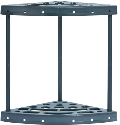 VEVOR Porta Attrezzi da Giardino 19 Slot PP Porta Attrezzi da Garage Officina per Stoccaggio, Organizzazione, Capannone per Esterni Angolo per Riporre Attrezzi, Rastrelli, Scope, Pale a Manico Lungo