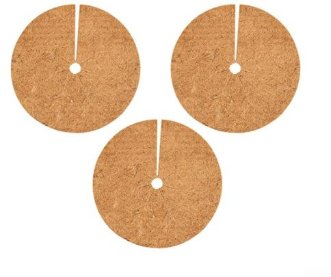 3pcs Coconut Mulching Discs,Coconut Fibers Mulch for RING Tree Protector Mat,Plant for PROTECTION Coconut Fibre Mat(45CM)
