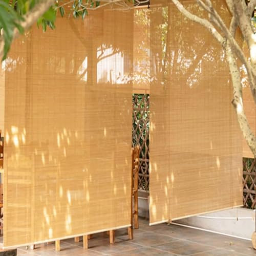 Sichtschutz Bambusrollo Bambus Rollos & Jalousien 50 60 70 80 90 100 120 130 140 150 160cm Breite HolzRaffrollo Outdoor Atmungsaktiv Raffrollo Sonnenschutz Jalousie Für Balkon Garten Terrasse
