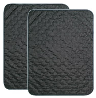 2 Pcs Waterproof Seat Protector Pads, Washable Incontinence Chair Pads Non-Slip Absorbent Seat Pads for Wheelchairs Sofas Armchairs and Car Seats, Black (M 45x60cm)