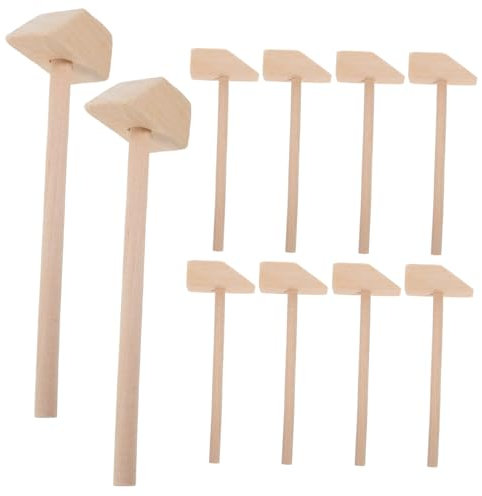 HONMEET 10stücke Pack Mini Holz Schlägel Kleine Holz Hämmer Kleine Hammer Spielzeug Für Bausteine Hämmer
