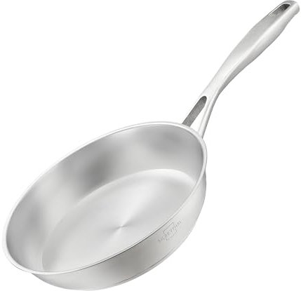 SILBERTHAL Padella acciaio inox 20 cm - Induzione gas e forno 400ºC - Senza rivestimento 18/10 - Triplo fondo