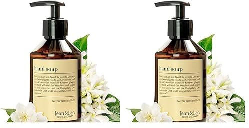 Jean & Len Sapone per le mani Neroli & Gelsomino, sapone liquido in dispenser a pompa per mani pulite e curate, fragranza ammaliante, senza parabeni, siliconi e microplastiche, vegan, 250 ml