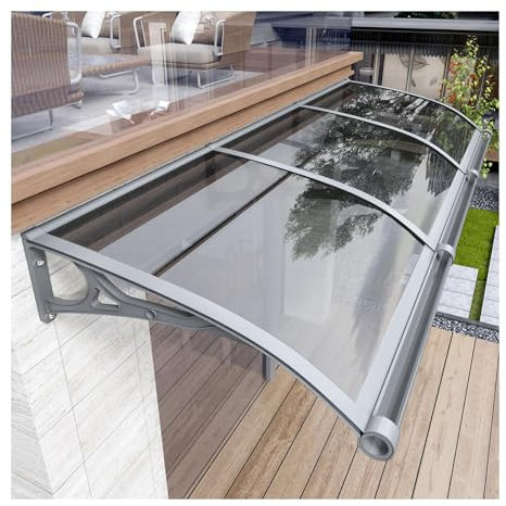 Outdoor Patio Awning Canopy for Porch Roof Rain Shelter 31.5in Door Canopy with Rain Gutters and UV Protection