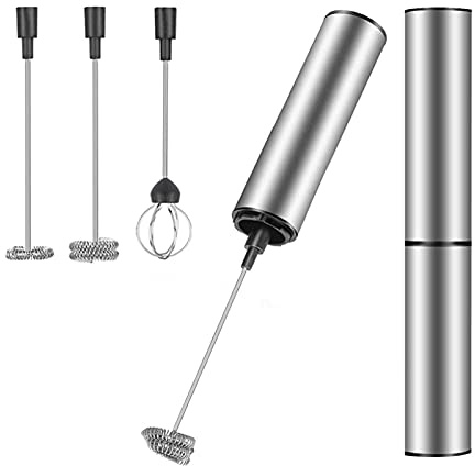 Diheohg Fouet éLectrique de Mousseur de Café Tenu dans la Main de Mousseur de Lait, Batteur D'Oeufs de Barboteur de Fabricant de Mousse Rechargeable D'USB pour Le Chocolat Chaud