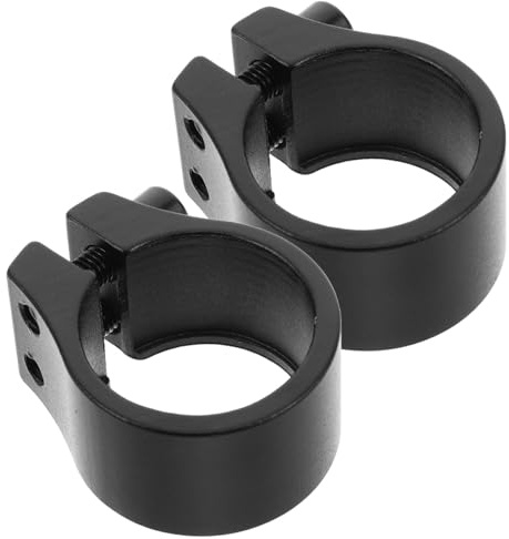 TOGEVAL 2 Stücke Fahrradsattelrohrklemme Doppelbolzen 34.9mm Sattelklemme Für Mountainbikes Und Rennräder Schwarz Schnellspann System Aluminium Breite Kompatibilität Für 39mm
