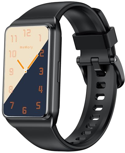 findtime Fitness Tracker Fitnessuhr für Damen Herren mit Schrittzähler Kalorienzähler Schlafüberwachung SNS SMS Anruf Benachrichtigung Schmal Smartwatch Schwarz