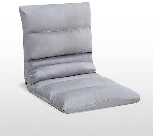 Silla plegable ajustable con soporte para la espalda, sofá cómodo de 5 ángulos para leer, jugar, meditar y relajarse en casa