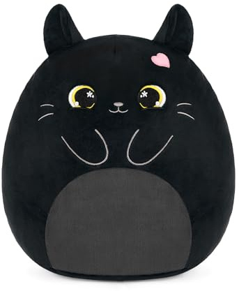shownicer Plüschtier Katze Kuscheltier Stofftier Kawaii Katze Plüsch Kissen Spielzeug Geschenk für Erwachsene Kinder (Schwarze Katze, 30cm)