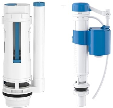 Kit valvola a sifone for cassetta dell'acqua for WC, con pulsante a doppio scarico, cromato for