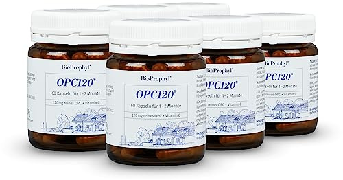 BioProphyl® OPC120 Vorteilspaket - 120mg reines OPC aus 300mg Traubenkernextrakt aus französ. Trauben - hochdosiert, zertifiziert - Vitamin C aus der Acerolakirsche - 360 pflanzl. Kapseln für 6 Monate
