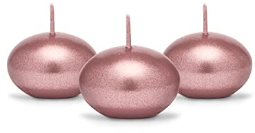 P&D SDMET40-019R-OP - 50 Schwimmkerzen Deko Rose Gold metallic 4 cm