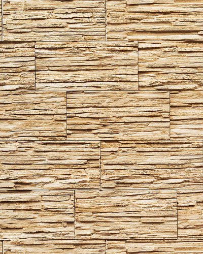 Stein Tapete EDEM 1003-31-AP Tapete Naturstein Bruch-Stein Mauer Optik geprägte Struktur hochwaschbar sandbeige hellbraun