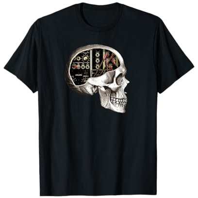 Analoger modularer Synthesizer Schädel für Synth Nerd T-Shirt