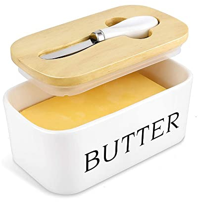 Mantequera Bandeja Guardián Servidor de Almacenamiento de Acero Inoxidable Plato de Mantequilla envase de la Caja del Queso con la Tapa de Cocina Vajillas Butter Box Mantequillera (Color : 500ml)