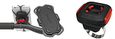 KLICKfix Unisex – Erwachsene Quad Mini Phonepad, schwarz, Einheitsgröße & 210 Zubehör Quad Adapter Schwarz, One Size