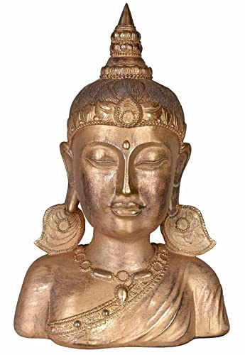 Figura de Buda con diseño de cabeza de Buda, color dorado, escultura de yoga, decoración de Feng Shui, cabeza cw624, palazzo exclusivo